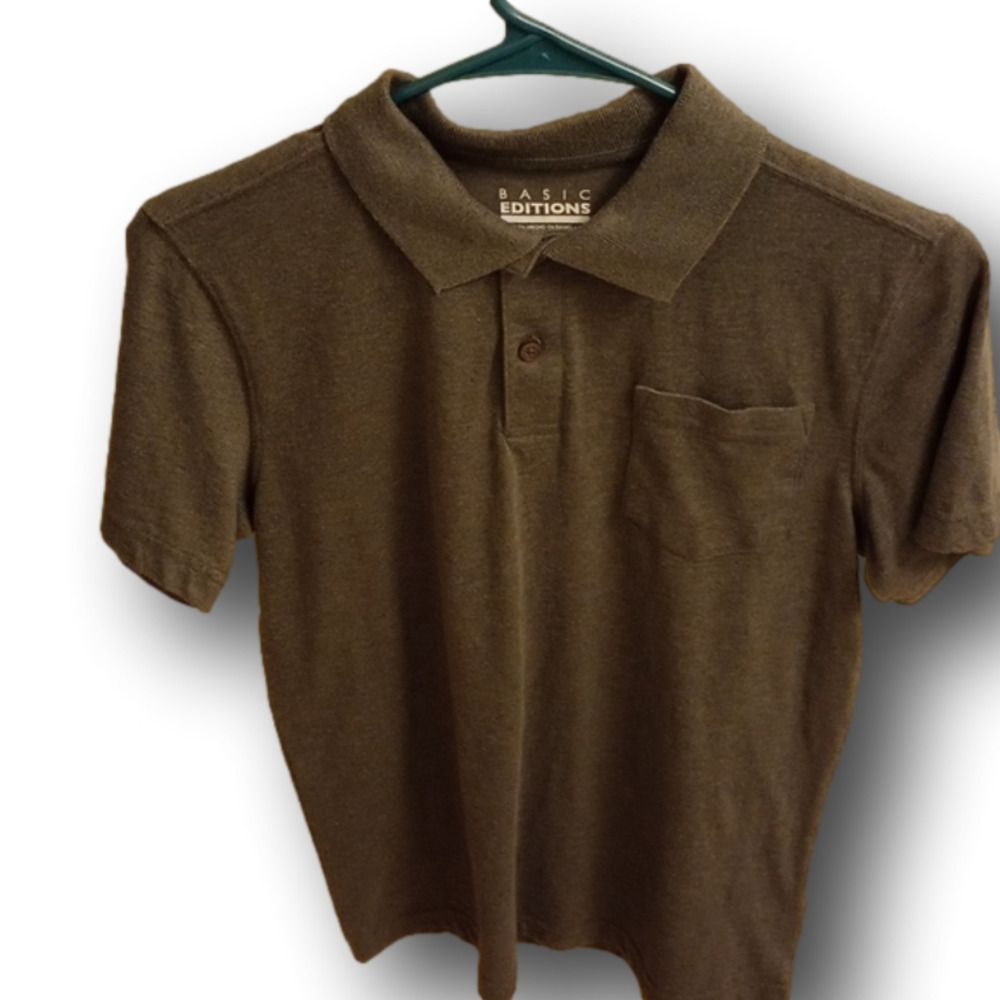 NWOT Basic Editions boys classic polo short sleeve shirt- size XL (14/16)